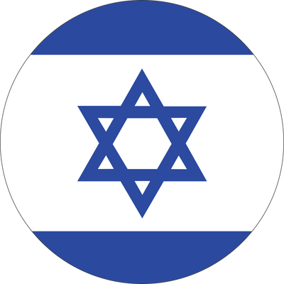 Round Israel Flag 